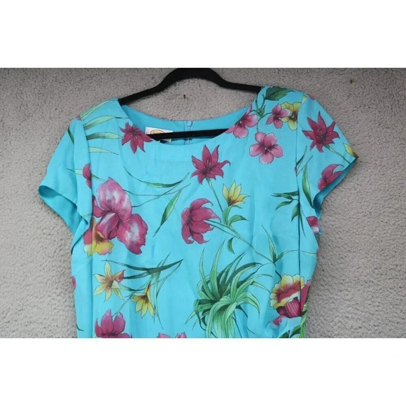 Talbots Floral Ruched Faux Wrap Maxi Dress-Size 16-Chiffon-Back Zip - Picture 2 of 10